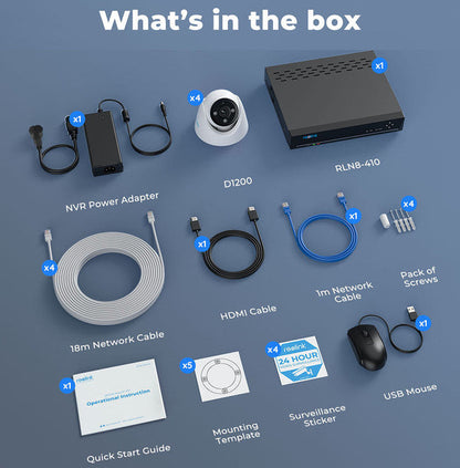 Reolink 24/7 Recording PoE Surveillance System Kit 2MP 8-Channel NVR