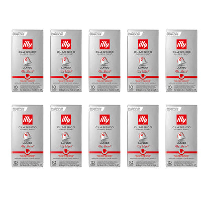 Illy Nespresso Compatible Espresso Capsules Lungo Classic Roast  10x10pc