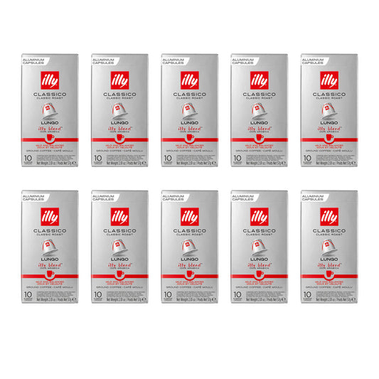 Illy Nespresso Compatible Espresso Capsules Lungo Classic Roast  10x10pc