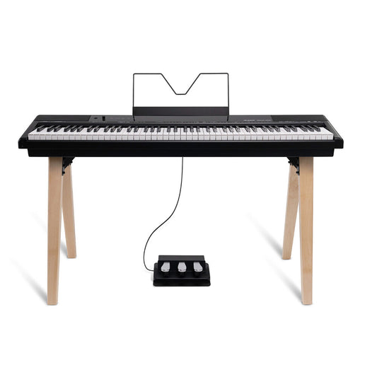 Alesis Recital Home Contemporary 88 Key Digital Piano with Wood Stand Black