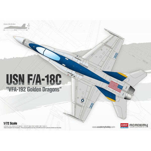 12564 1/72 USN F/A18C VFA192 Golden Dragons Plastic Model Kit