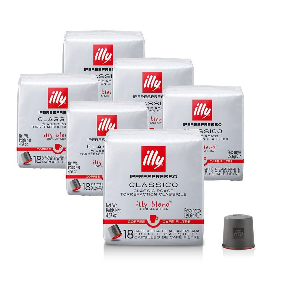 Illy iperEspresso Capsules Classico Caffe All'Americana 130g  6x18pc