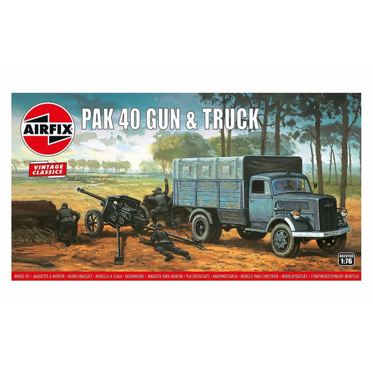 Airfix 1/76 Opel Blitz & Pak 40 Gun Truck & Artillery Scale Scaled Plastic Model Kit