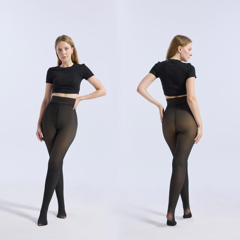 Fake Translucent Warm Pantyhose Leggings Sheer Thick Tights