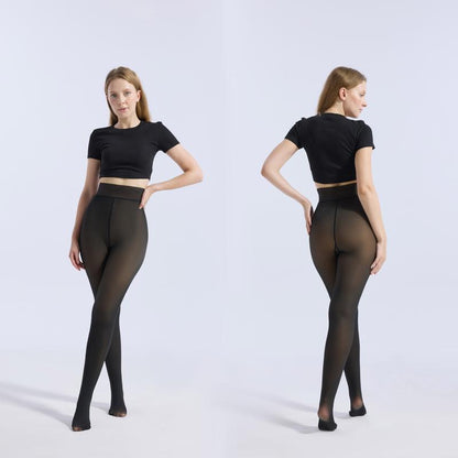 Fake Translucent Warm Pantyhose Leggings Sheer Thick Tights