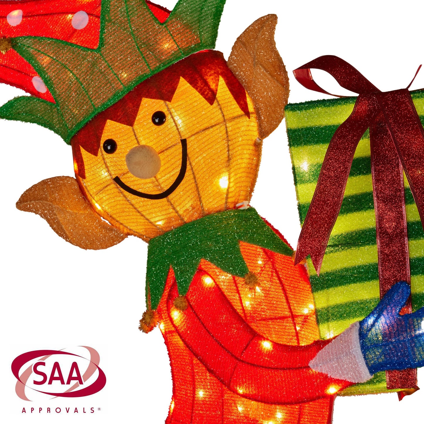 Christabelle 1.2m Christmas Elf Display Indoor Outdoor with LED Lights