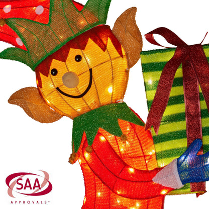 Christabelle 1.2m Christmas Elf Display Indoor Outdoor with LED Lights