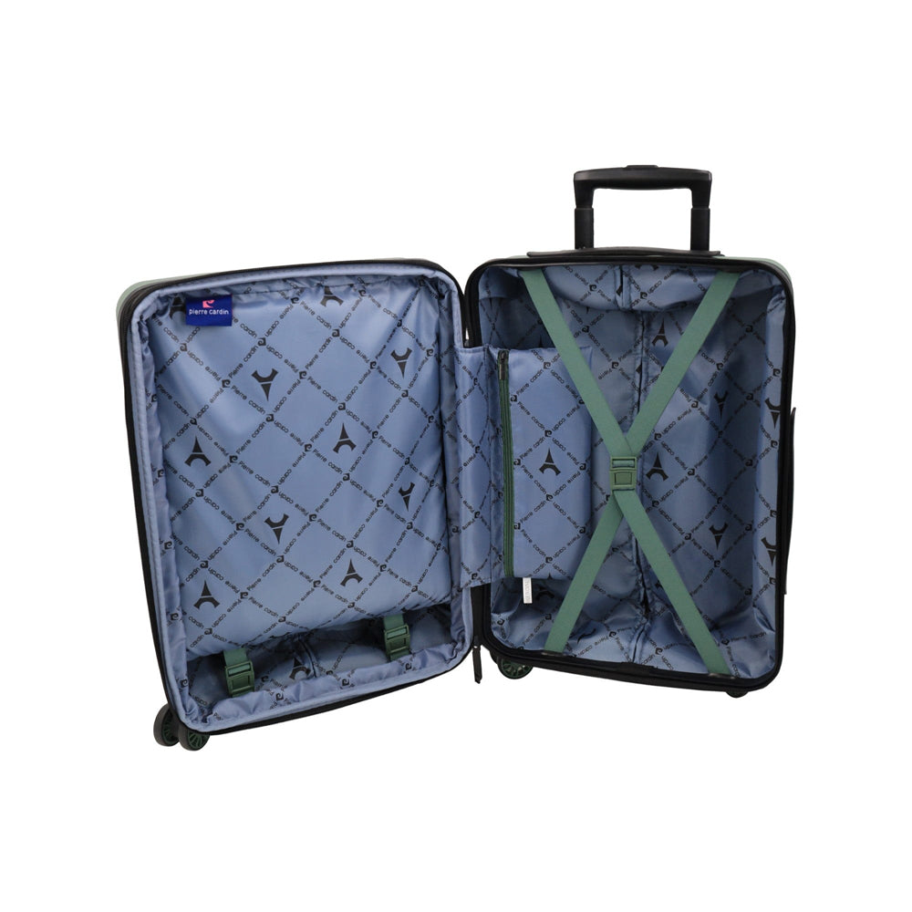 3pc Pierre Cardin 4 Wheel Hard-Shell Suitcase Travel Luggage Set Moss