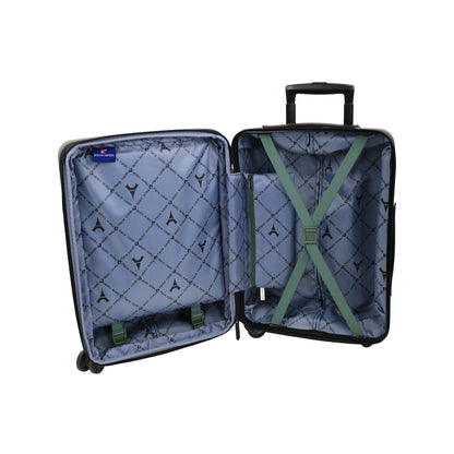 3pc Pierre Cardin 4 Wheel Hard-Shell Suitcase Travel Luggage Set Moss