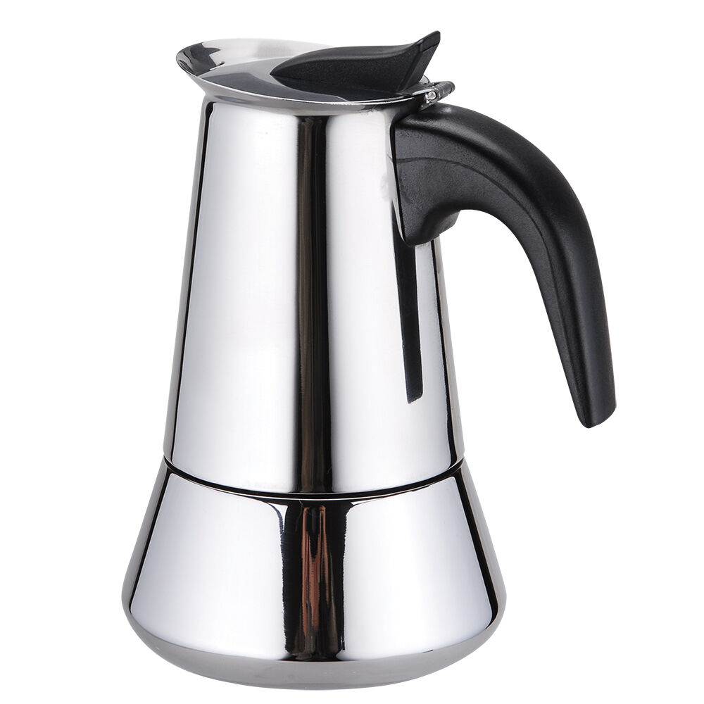 Casabarista Roma Stainless Steel 4 Cups Espresso Coffee Maker Moka Pot Silver