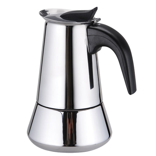 Casabarista Roma Stainless Steel 4 Cups Espresso Coffee Maker Moka Pot Silver