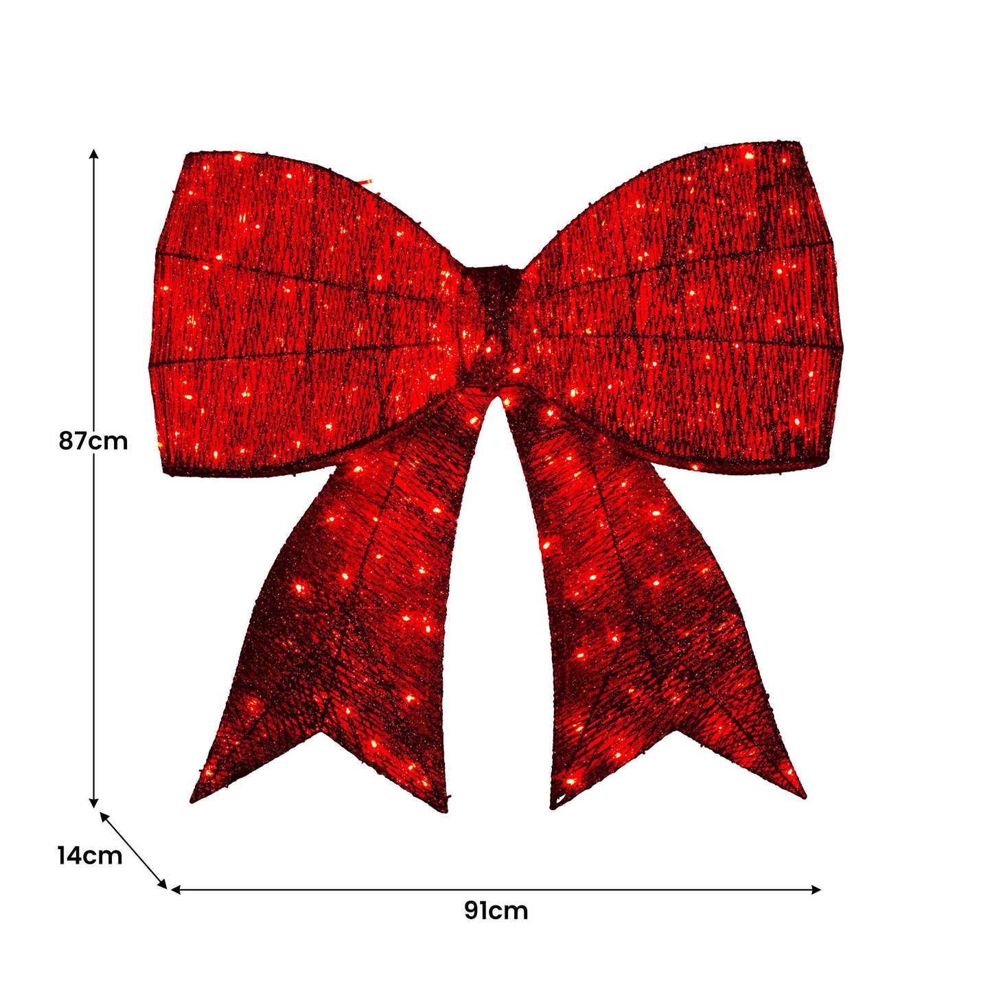 Christabelle Christmas Display Bow 91cm with LED and Twinkle Lights 5 Functions