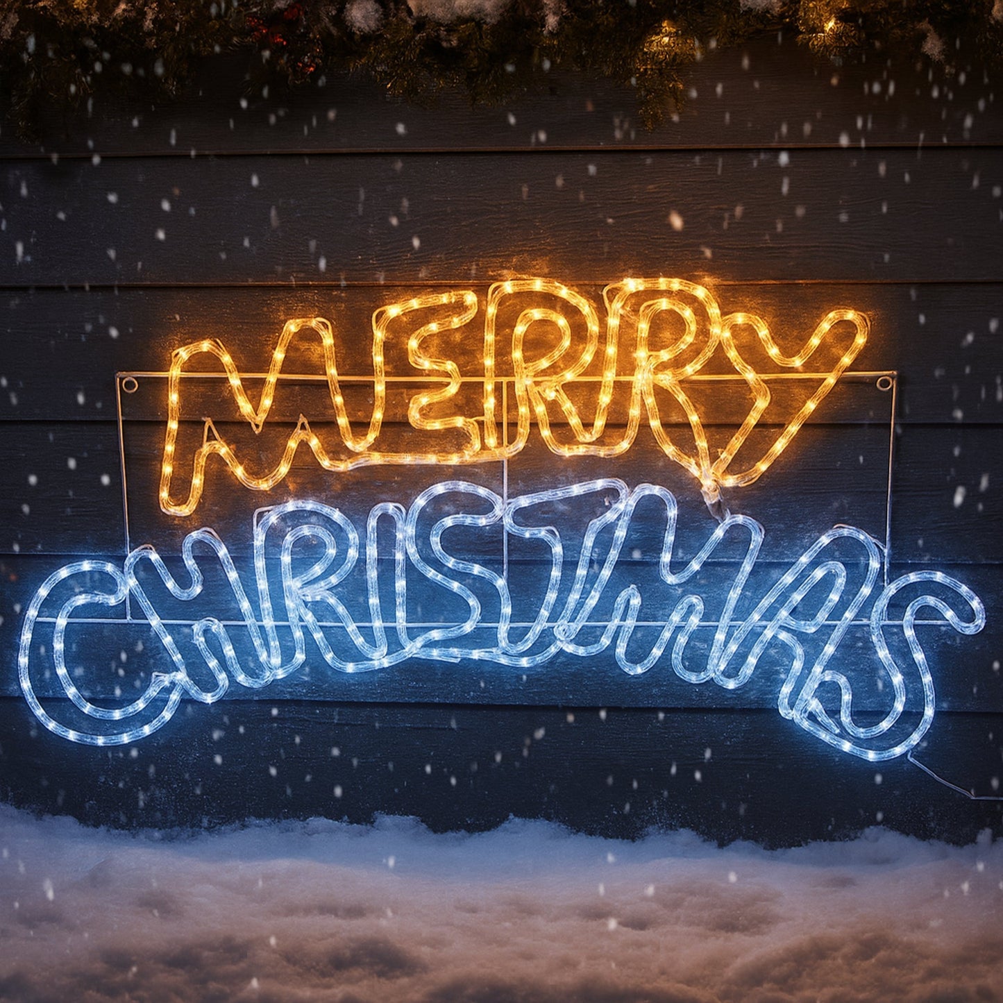 Lexi Lighting 1m Merry Christmas Rope Light Silhouette