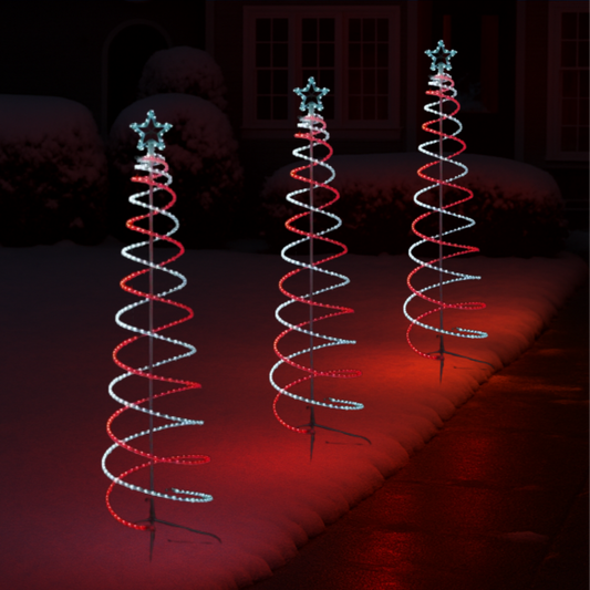 Lexi Lighting 2.1m LED Double Spiral Tree - White and Red