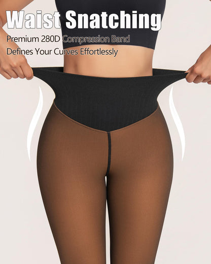 One-Seam & 4 Shades Fleece Lined Tights Willluxe Store