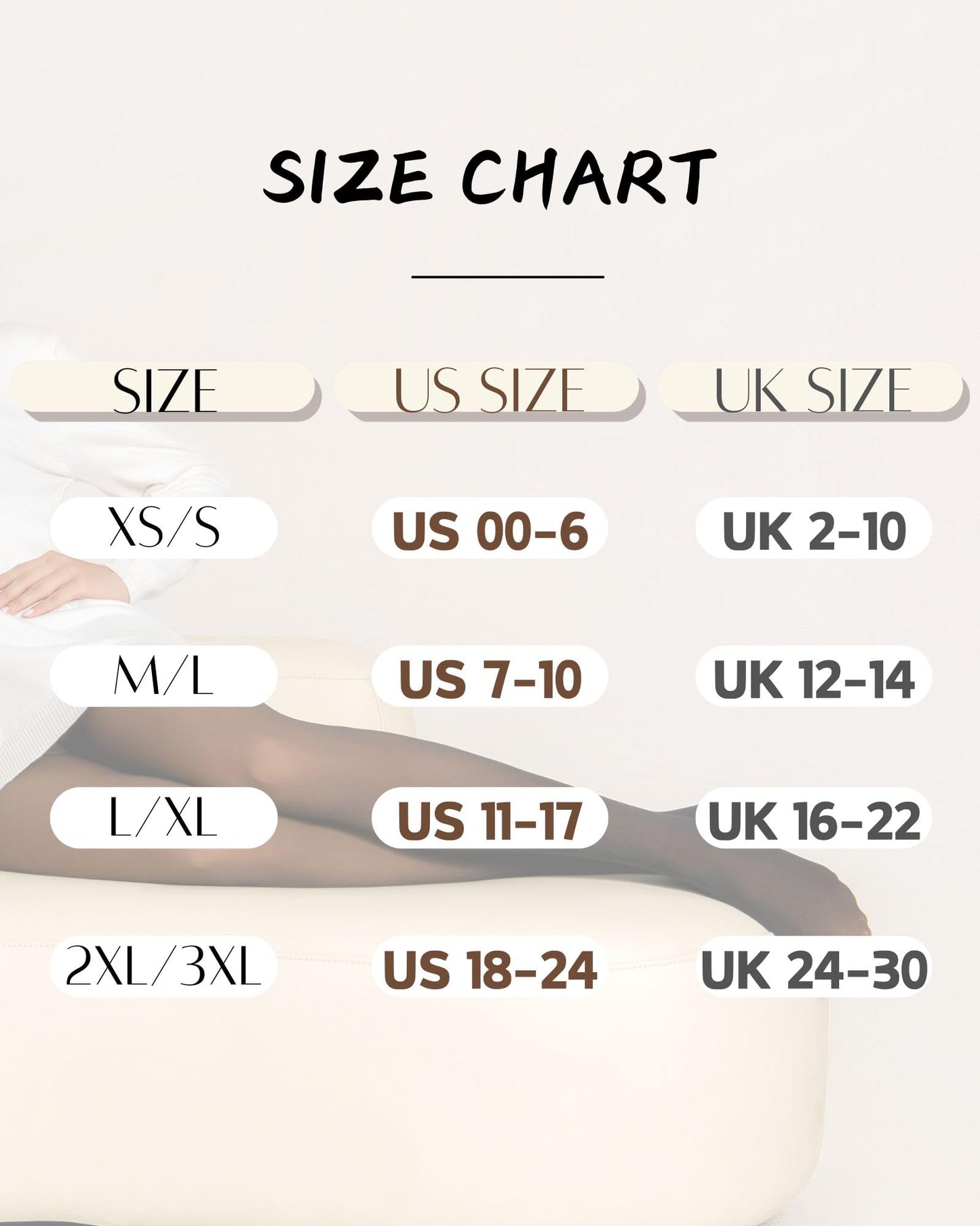 One-Seam & 4 Shades Fleece Lined Tights Willluxe Store