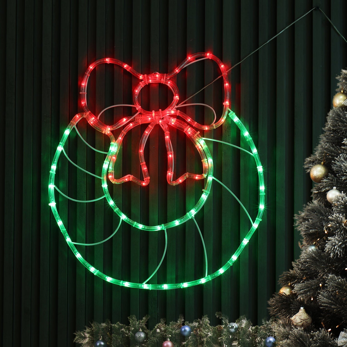 Lexi Lighting LED Christmas-Wreath Rope Light Silhouette