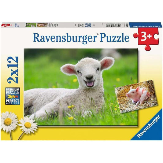 Ravensburger 2x12pc Farm Animals Babies Jigsaw Puzzle