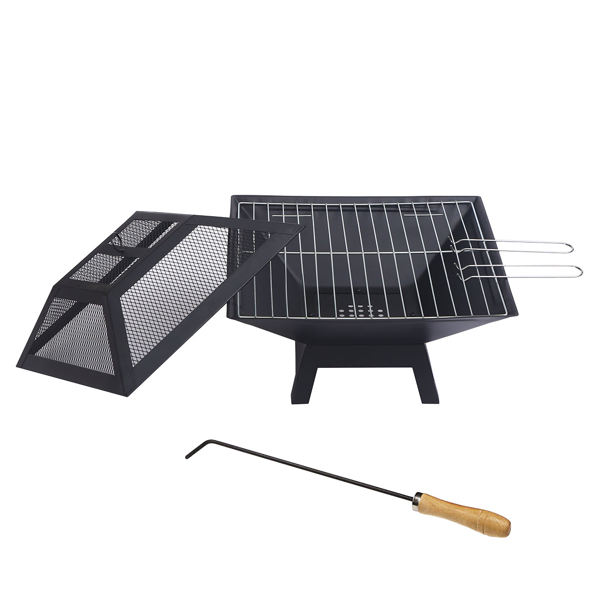 Wallaroo Portable 2-in-1 Outdoor Fire Pit with Cover for BBQ & Camping