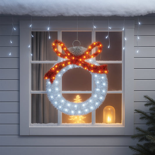 Lexi Lighting 50cm LED Tinsel Balloon With Red Bow