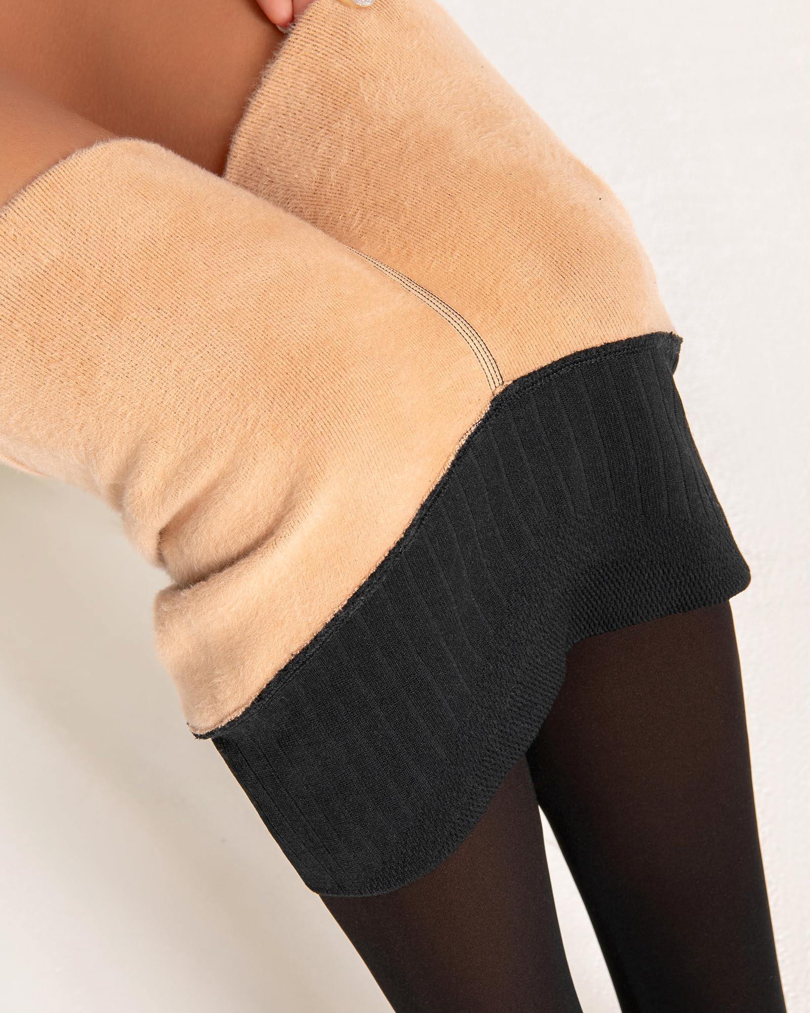 One-Seam & 4 Shades Fleece Lined Tights Willluxe Store