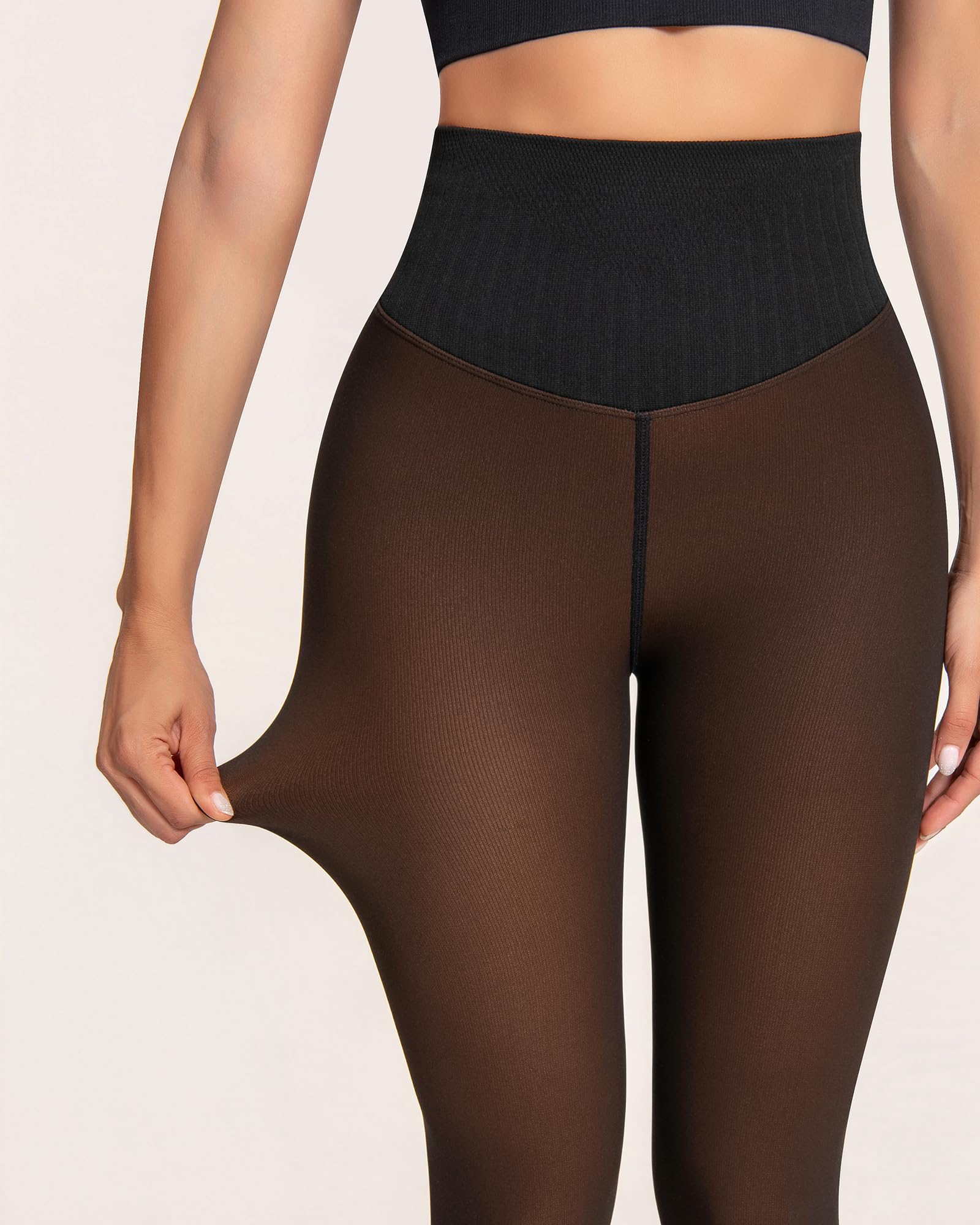 One-Seam & 4 Shades Fleece Lined Tights Willluxe Store