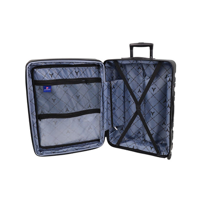 3pc Pierre Cardin 4 Wheel Hard-Shell Suitcase Travel Luggage Set Black