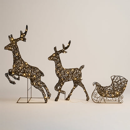 Lexi Lighting  LED Reindeer Sleigh Duo