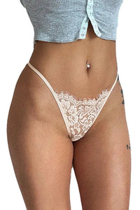Willluxe® BlossomLace – Eyelash Lace Strappy Floral Bow Thong