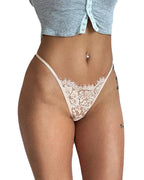 Willluxe® BlossomLace – Eyelash Lace Strappy Floral Bow Thong
