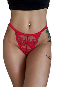 Willluxe® BlossomLace – French Embroidered Sheer Lace Thong