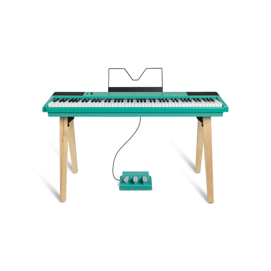 Alesis Recital Home Contemporary 88 Key Digital Piano with Wood Stand Turquoise