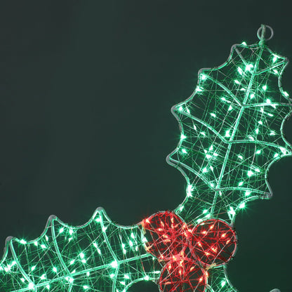 Lexi Lighting Outdoor Micr-LED Christmas Holly Berry Silhouette