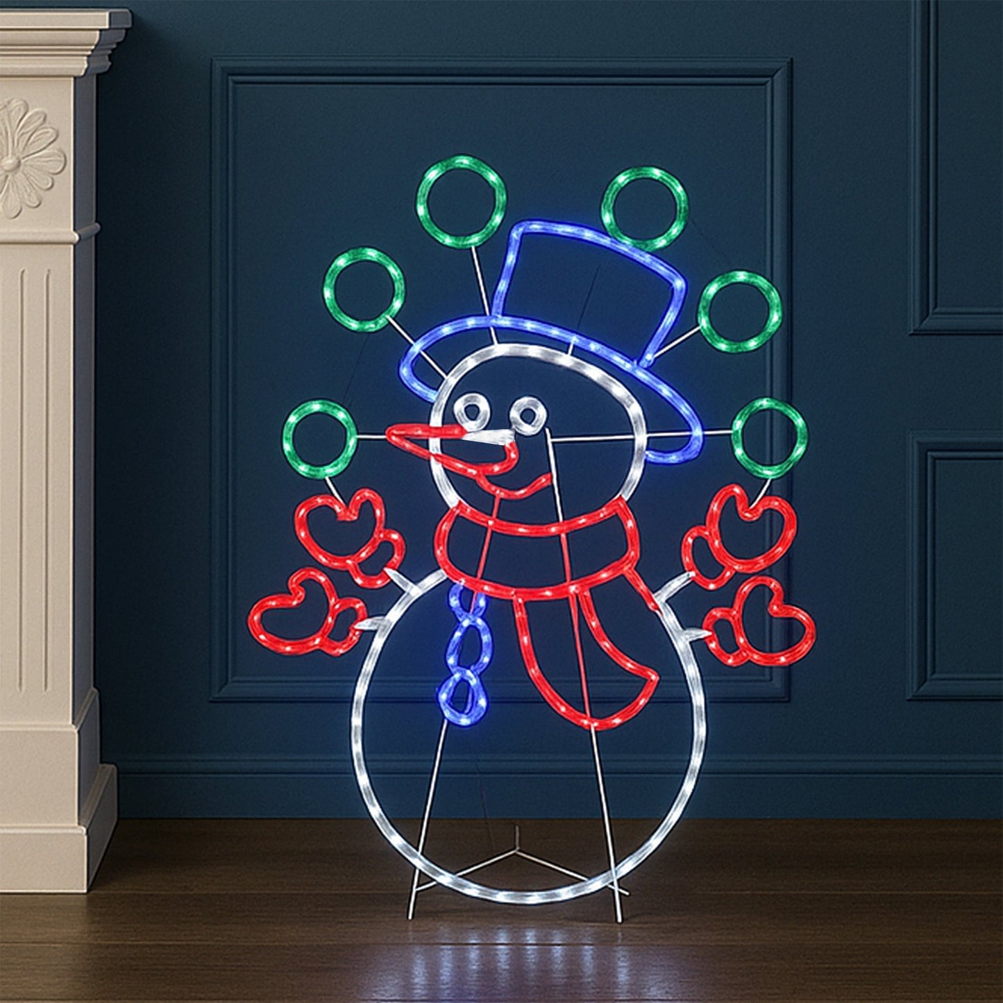 Lexi Lighting 98cm Juggling Snowman Animated Christmas Rope Light Silhouette