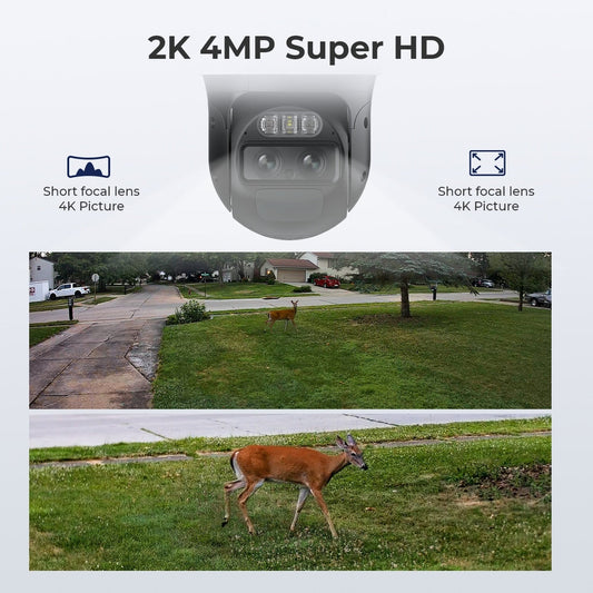 Reolink 2K+ WiFi Auto-Zoom Tracking Security Camera Battery/Solar Powered Trackmix+Solar Panel