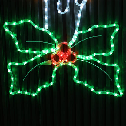 Lexi Lighting LED Christmas Candle With Holly Sprig Rope Light Silhouette