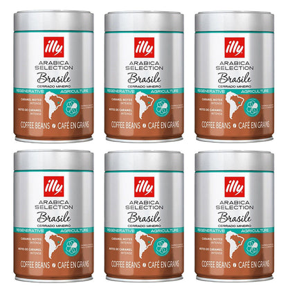 Illy Arabica Selection Brasil Whole Coffee Beans 250g Intense Caramel Notes 6pack