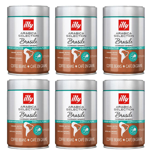 Illy Arabica Selection Brasil Whole Coffee Beans 250g Intense Caramel Notes 6pack