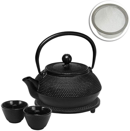 Avanti Hobnail Cast Iron Teapot Set 800ml (Black)