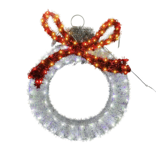 Lexi Lighting 50cm LED Tinsel Balloon With Red Bow