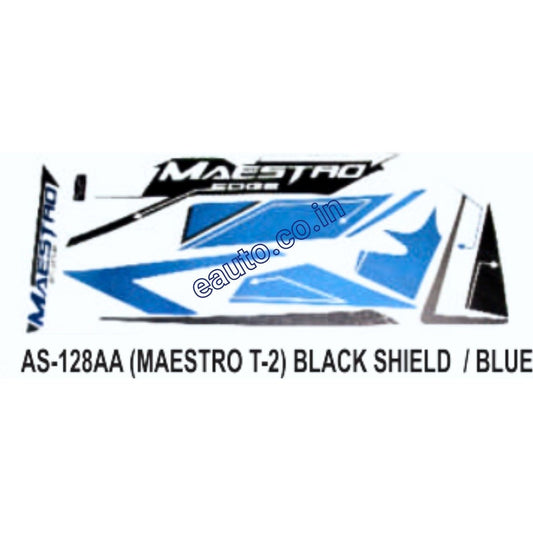Graphics Sticker Set for Hero Maestro Edge | Type 2 | Black & Blue Sticker | Both Sides