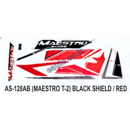 Graphics Sticker Set for Hero Maestro Edge | Type 2 | Black & Red Sticker | Both Sides