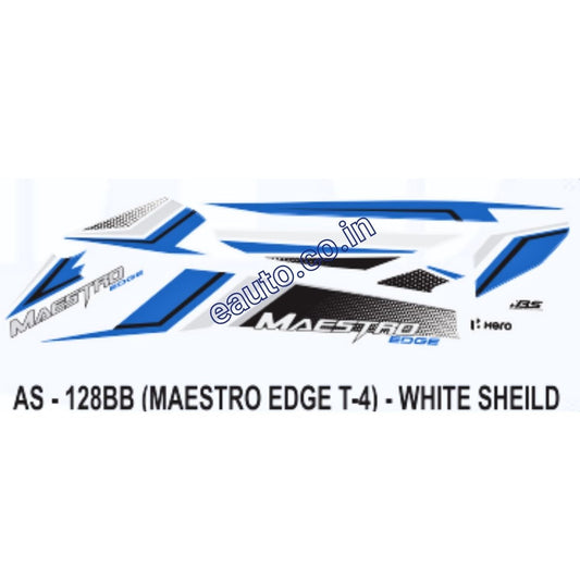 Graphics Sticker Set for Hero Maestro Edge | Type 4 | White Shield Sticker | Both Sides