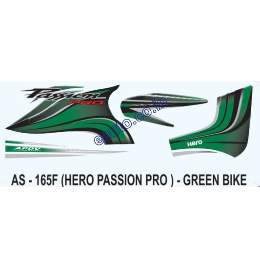 Graphics Sticker Set for Hero Passion Pro | Green Vehicle | Both Sides