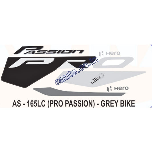 Graphics Sticker Set for Hero Passion Pro i3S | Grey Vehicle | Both Sides