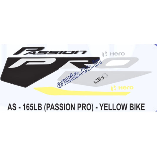 Graphics Sticker Set for Hero Passion Pro i3S | Yellow Vehicle | Both Sides