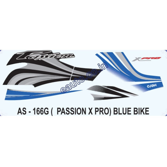 Graphics Sticker Set for Hero Passion X Pro | Blue Vehicle | Both Sides