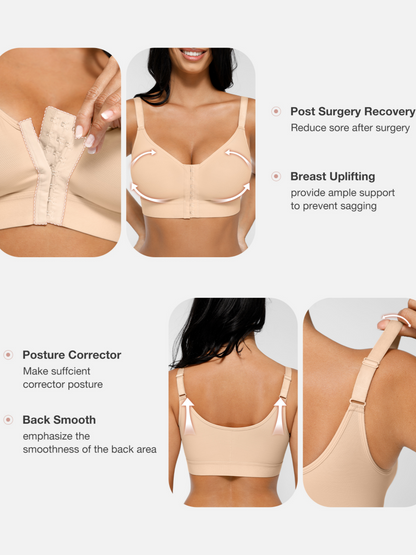 Willluxe Post Surgery Full Coverage Compression Surgical Front Closure Mastectomy Bra