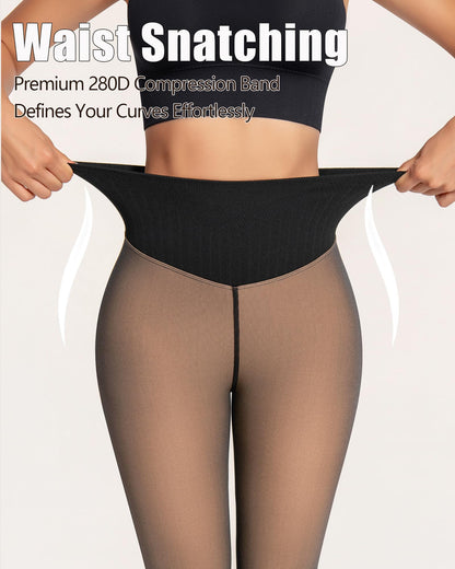 One-Seam & 4 Shades Fleece Lined Tights Willluxe Store