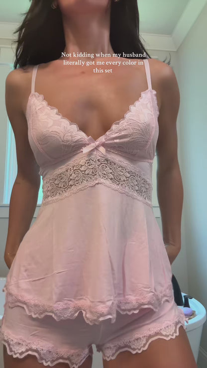 Willluxe® Sweetness Cami Lace Pajamas Sets